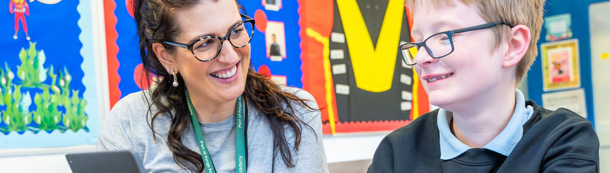 Oakwood Academy pupil and teacher